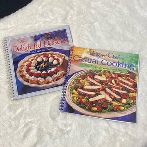 TWO Pampered Chef spiral fully-color discontinued cookbooks